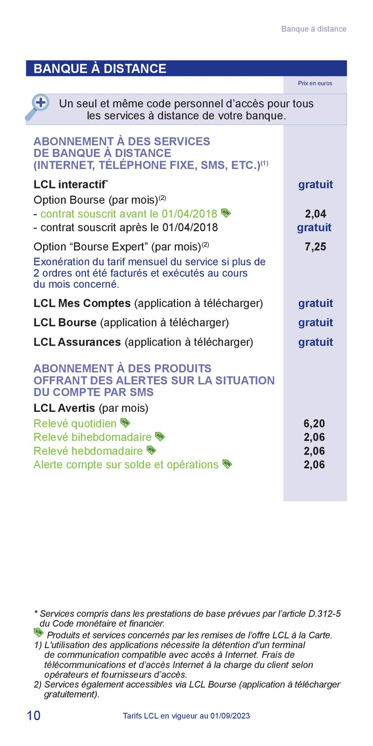 Catalogue LCL Guide tarifaire 2023, page 00010