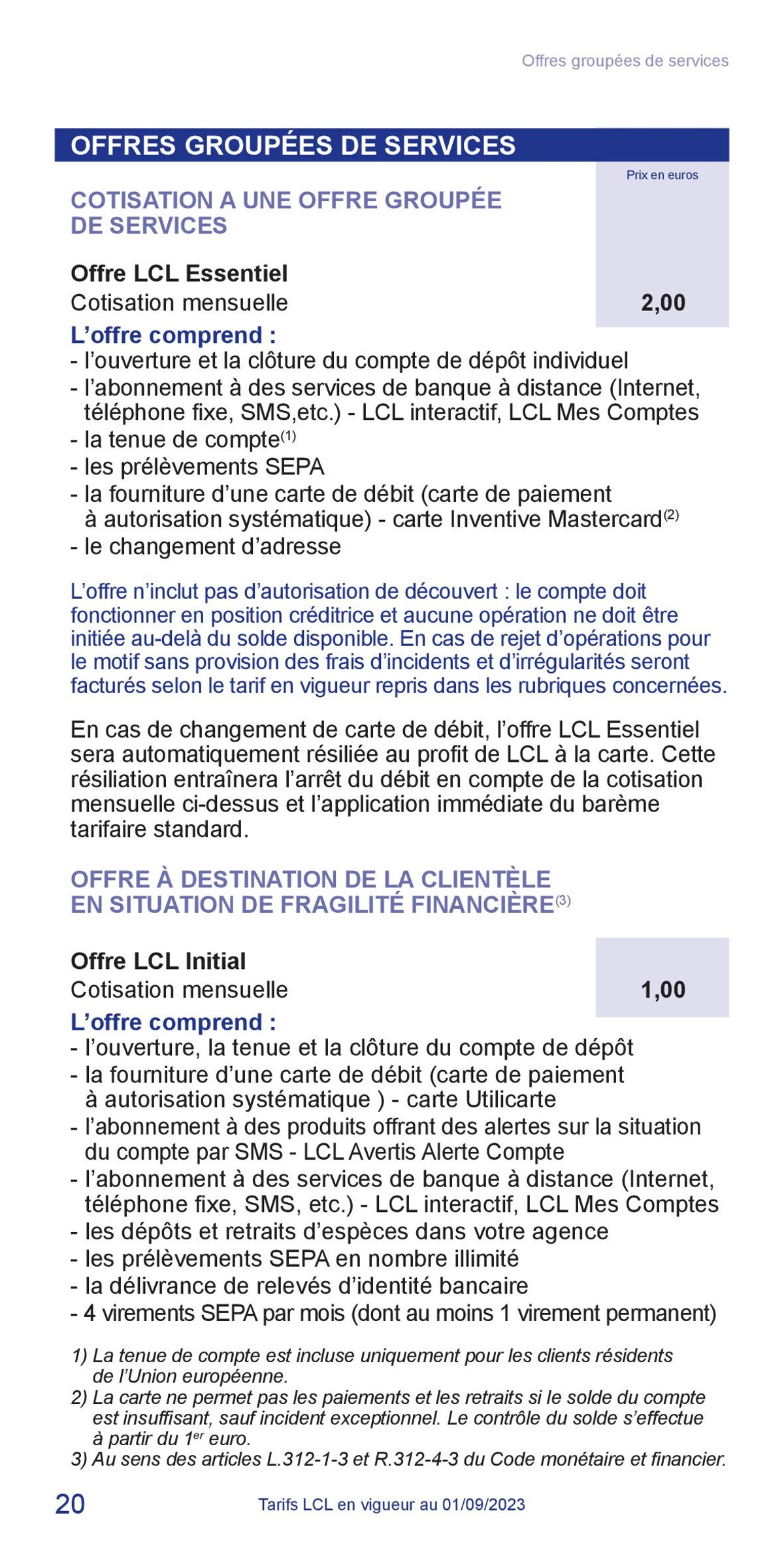 Catalogue LCL Guide tarifaire 2023, page 00020