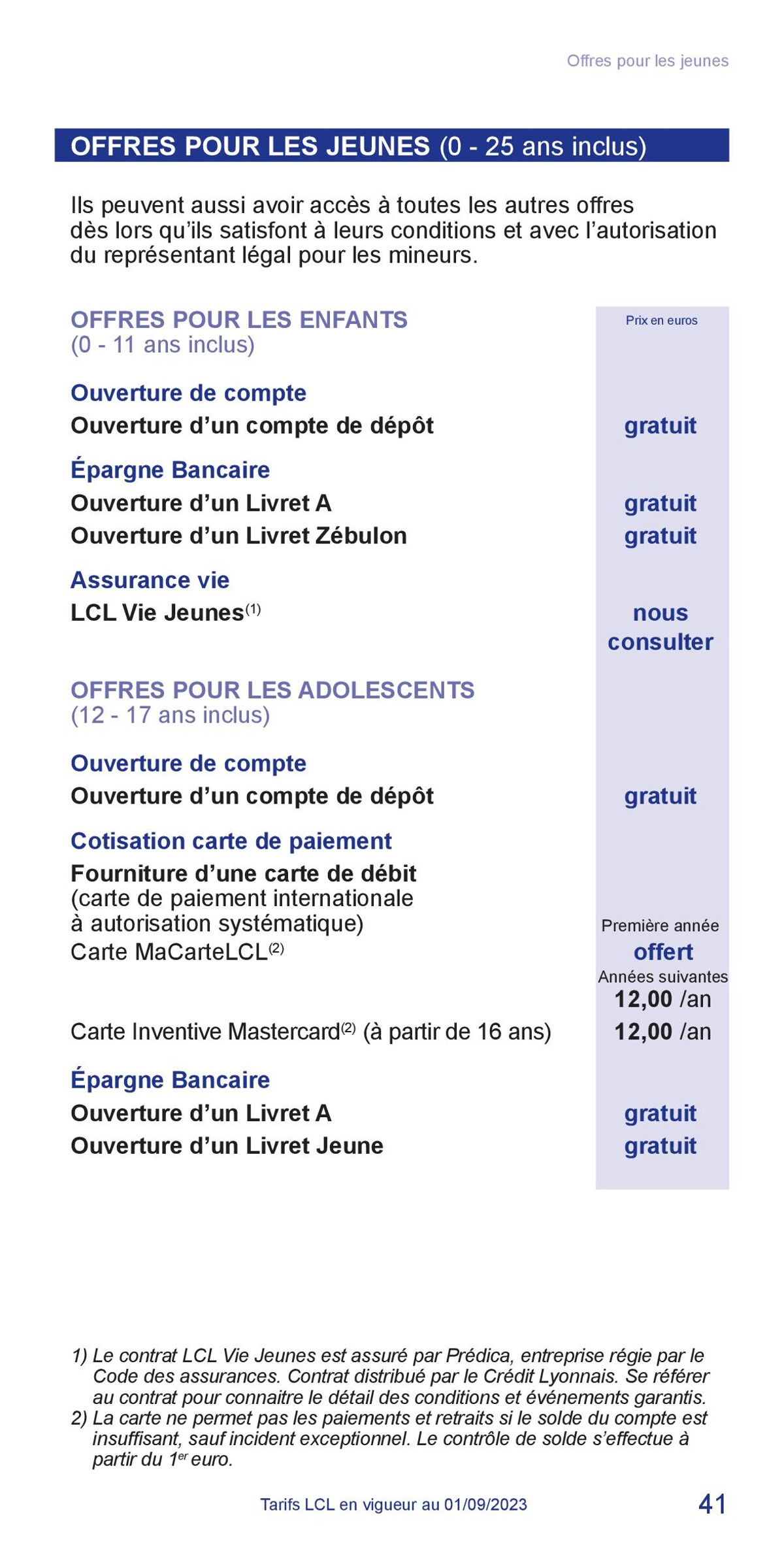 Catalogue LCL Guide tarifaire 2023, page 00041