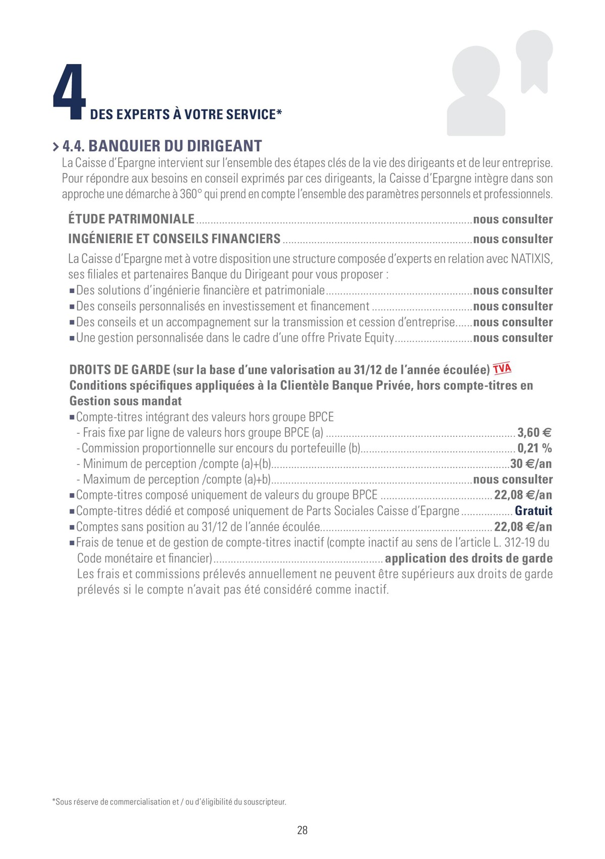 Catalogue BROCHURE TARIFICATION BANQUE 2023, page 00028