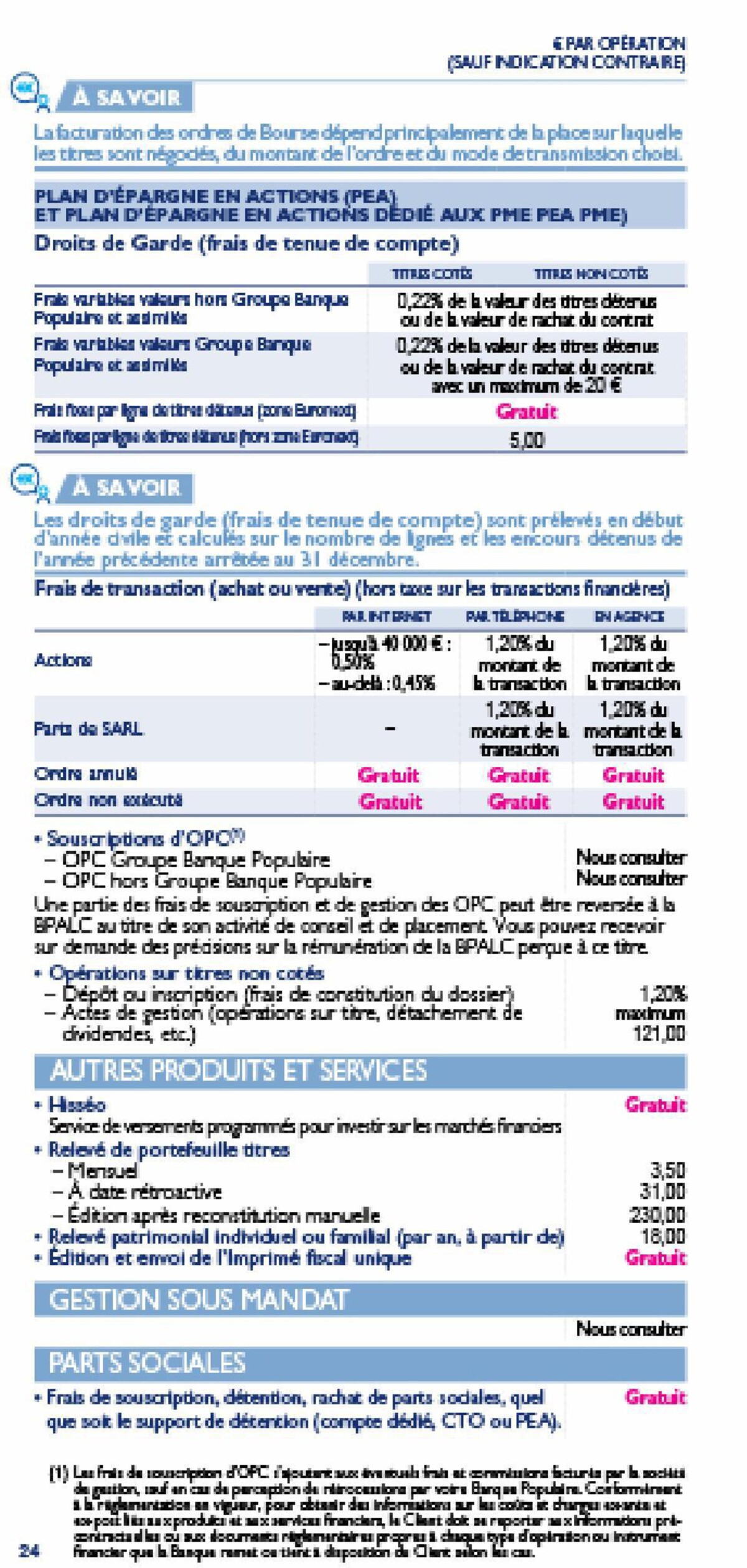 Catalogue Bpalc tarifs particuliers , page 00024