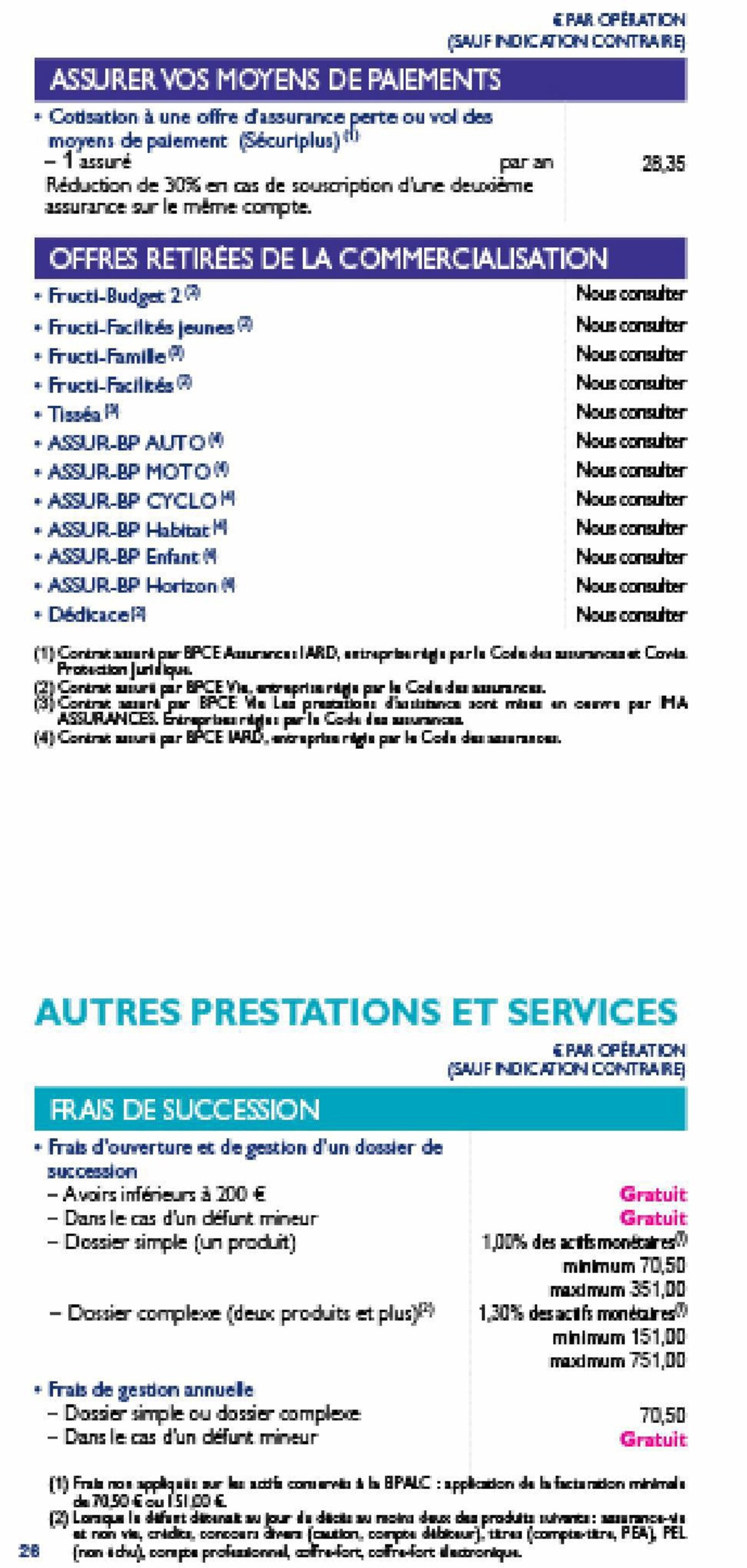 Catalogue Bpalc tarifs particuliers , page 00026
