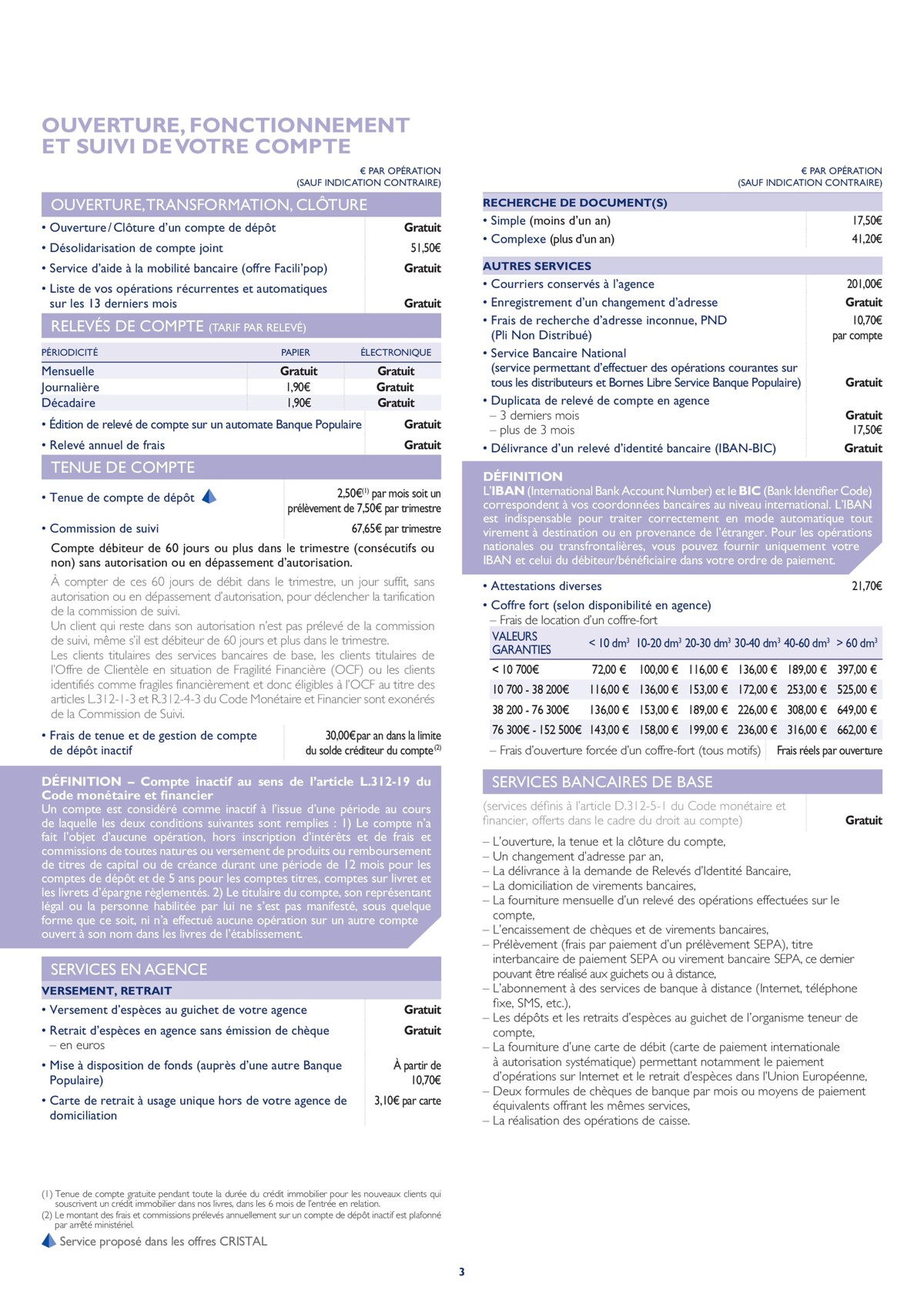 Catalogue Tarifs des operations et services bpnord particuliers 2023, page 00003