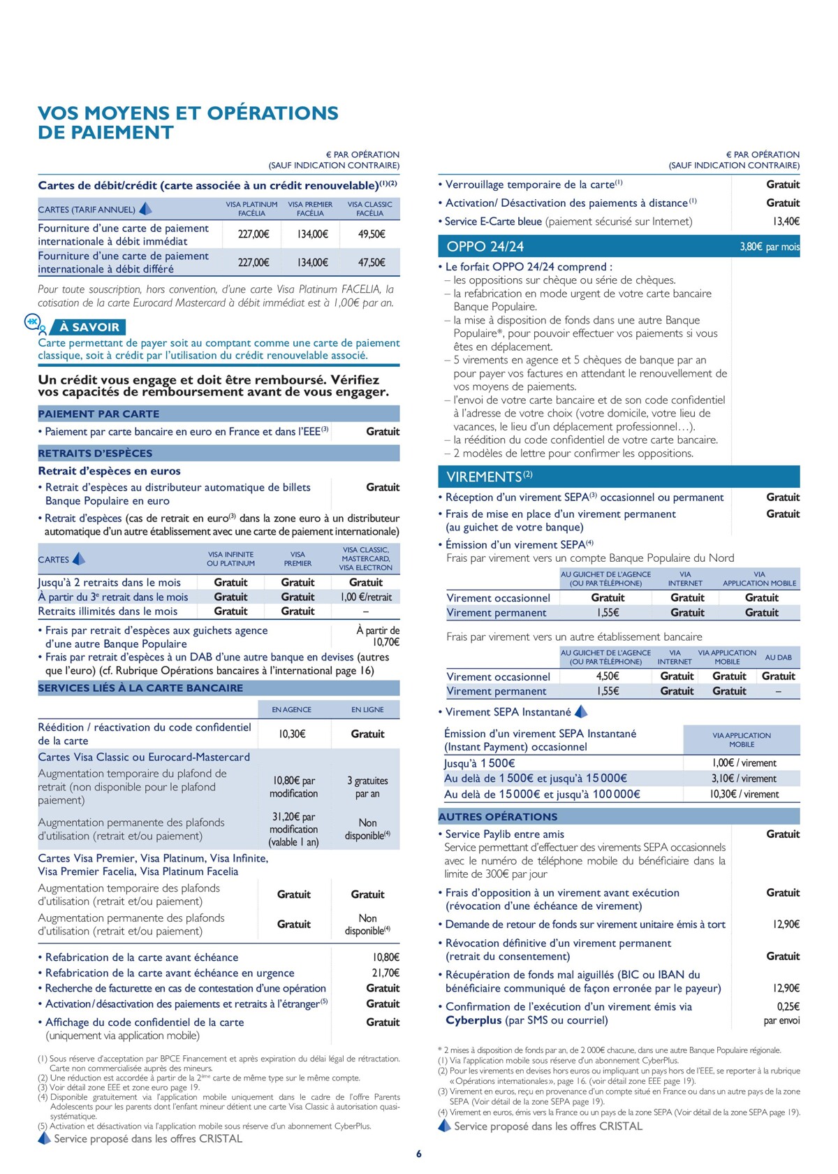 Catalogue Tarifs des operations et services bpnord particuliers 2023, page 00006