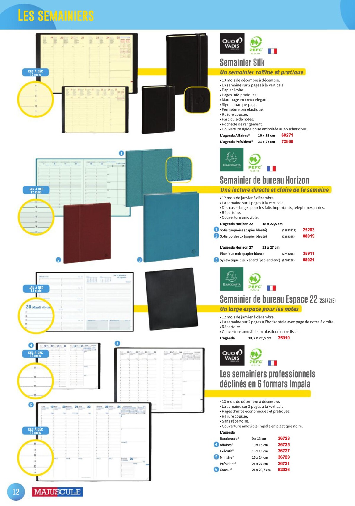 Catalogue Les agendas et calendriers 2024, page 00012