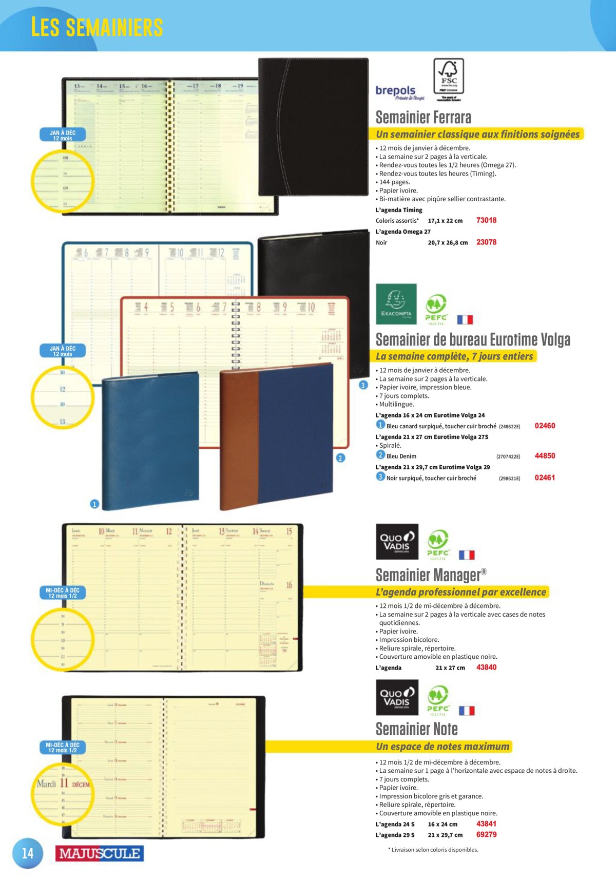 Catalogue Les agendas et calendriers 2024, page 00014
