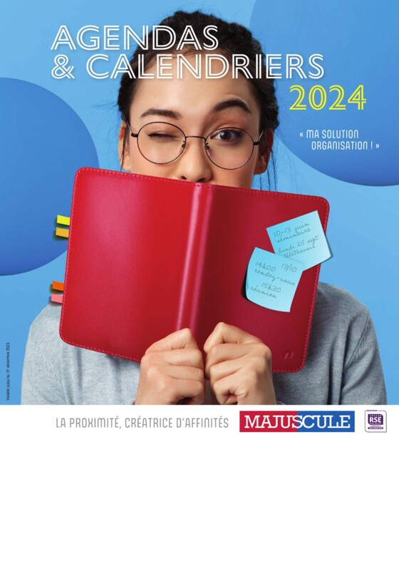 Catalogue Majuscule à Grenoble | Les agendas et calendriers 2024 | 20/07/2023 - 20/12/2024