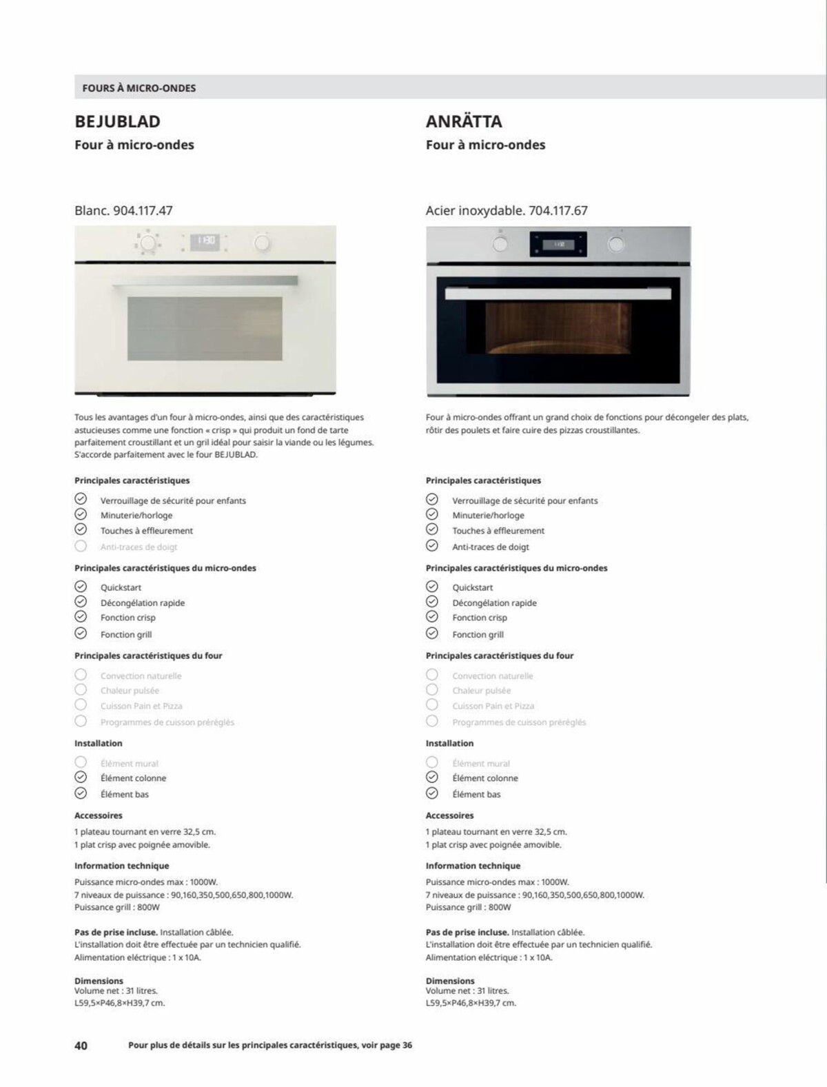 Catalogue IKEA ÉLECTROMÉNAGER Guide d’achat 2023, page 00040