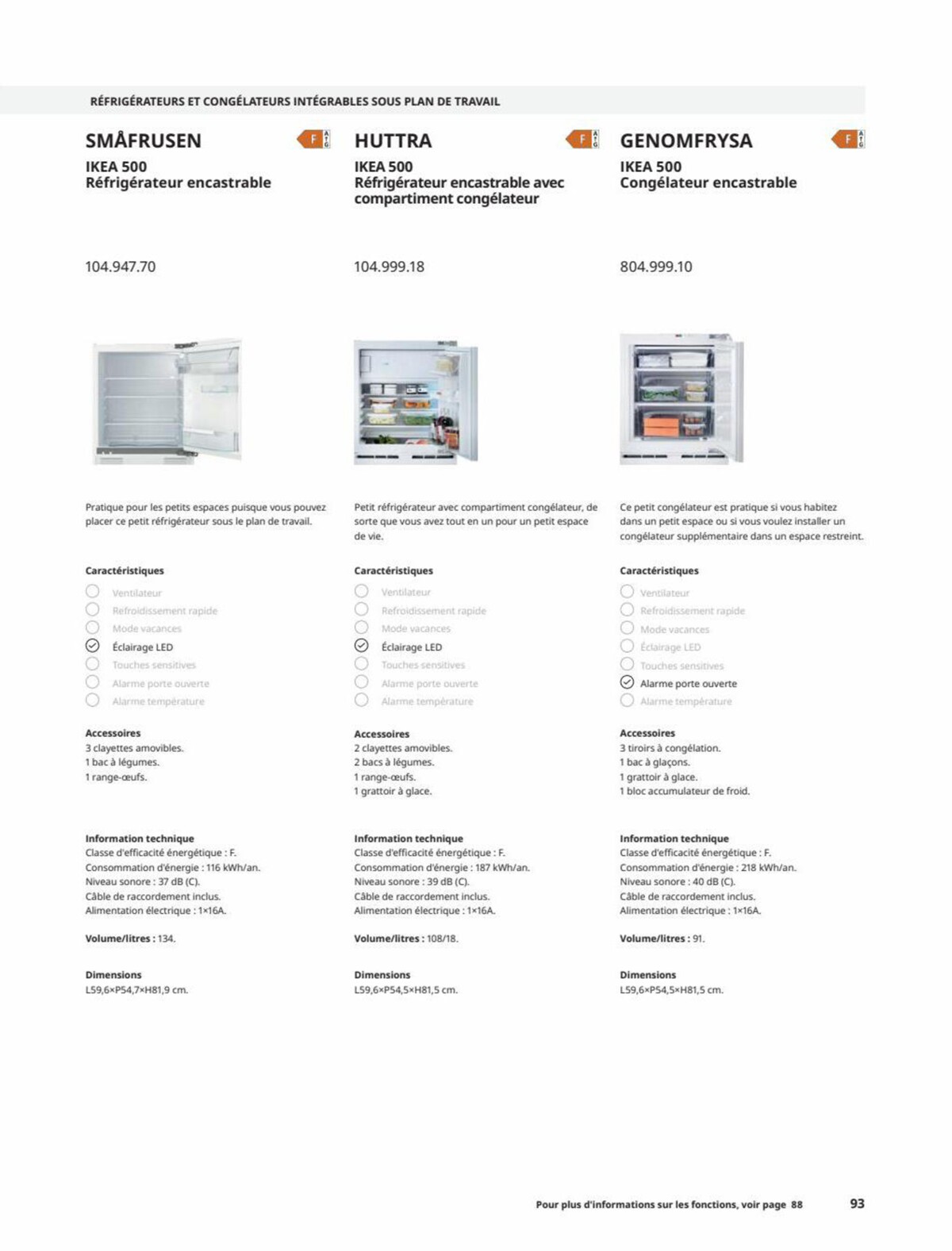 Catalogue IKEA ÉLECTROMÉNAGER Guide d’achat 2023, page 00093