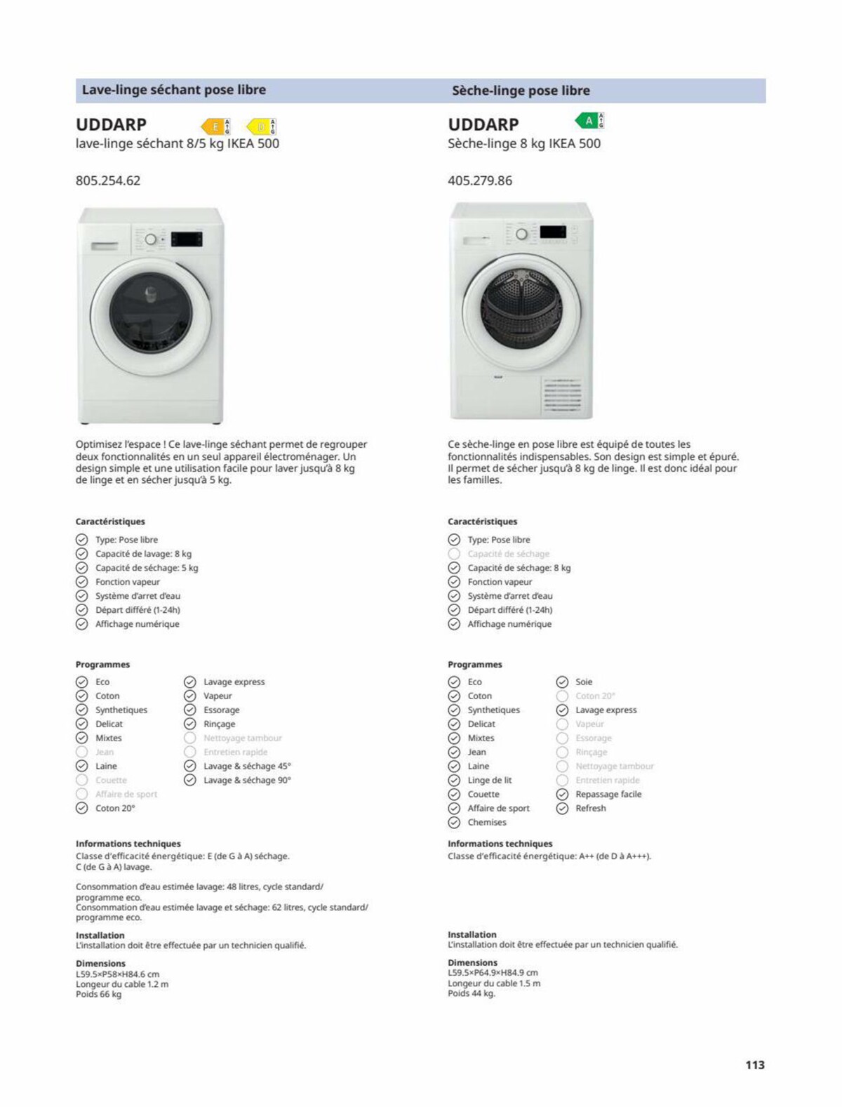 Catalogue IKEA ÉLECTROMÉNAGER Guide d’achat 2023, page 00113