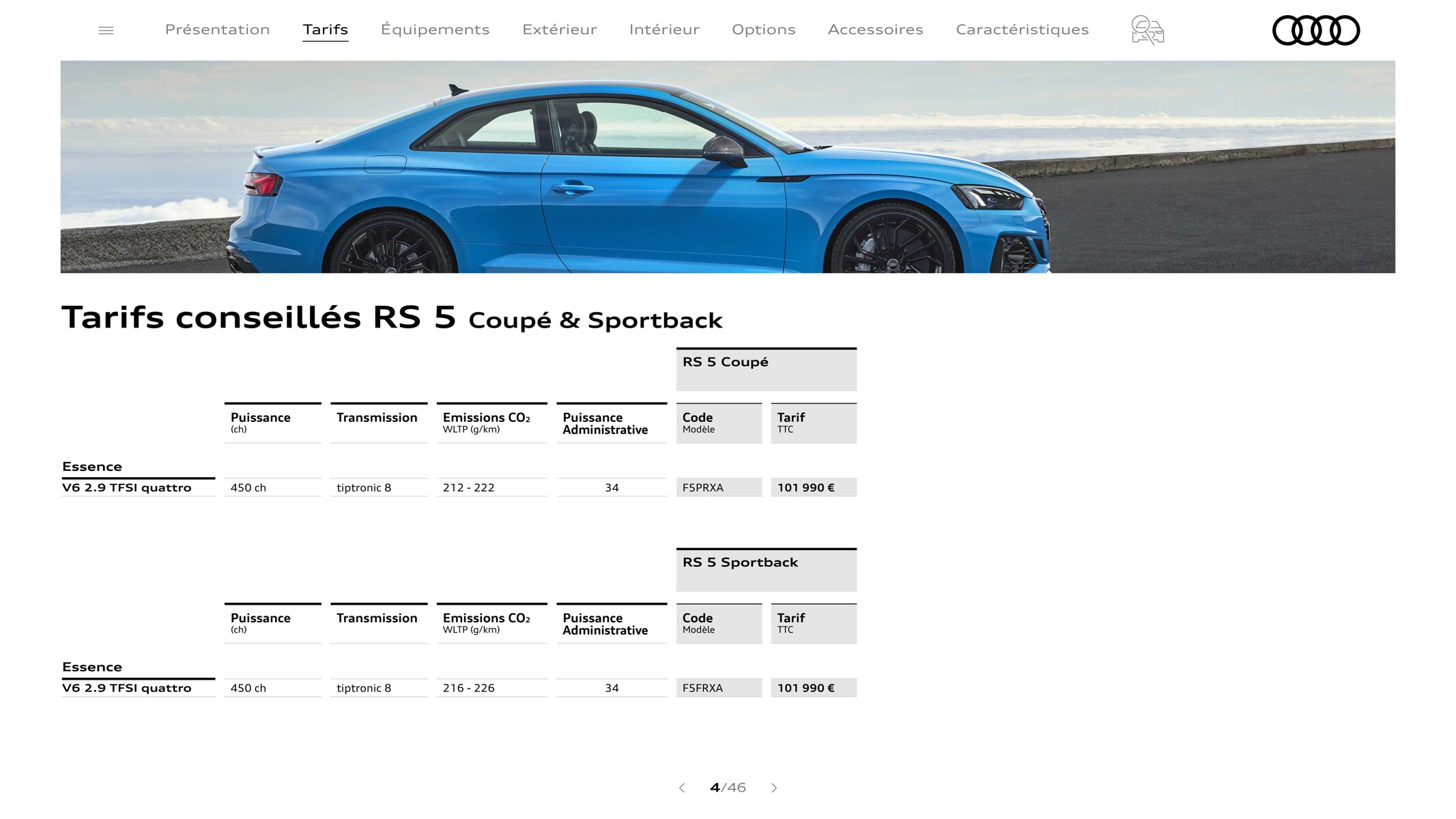 Catalogue RS 5 Coupé, page 00004