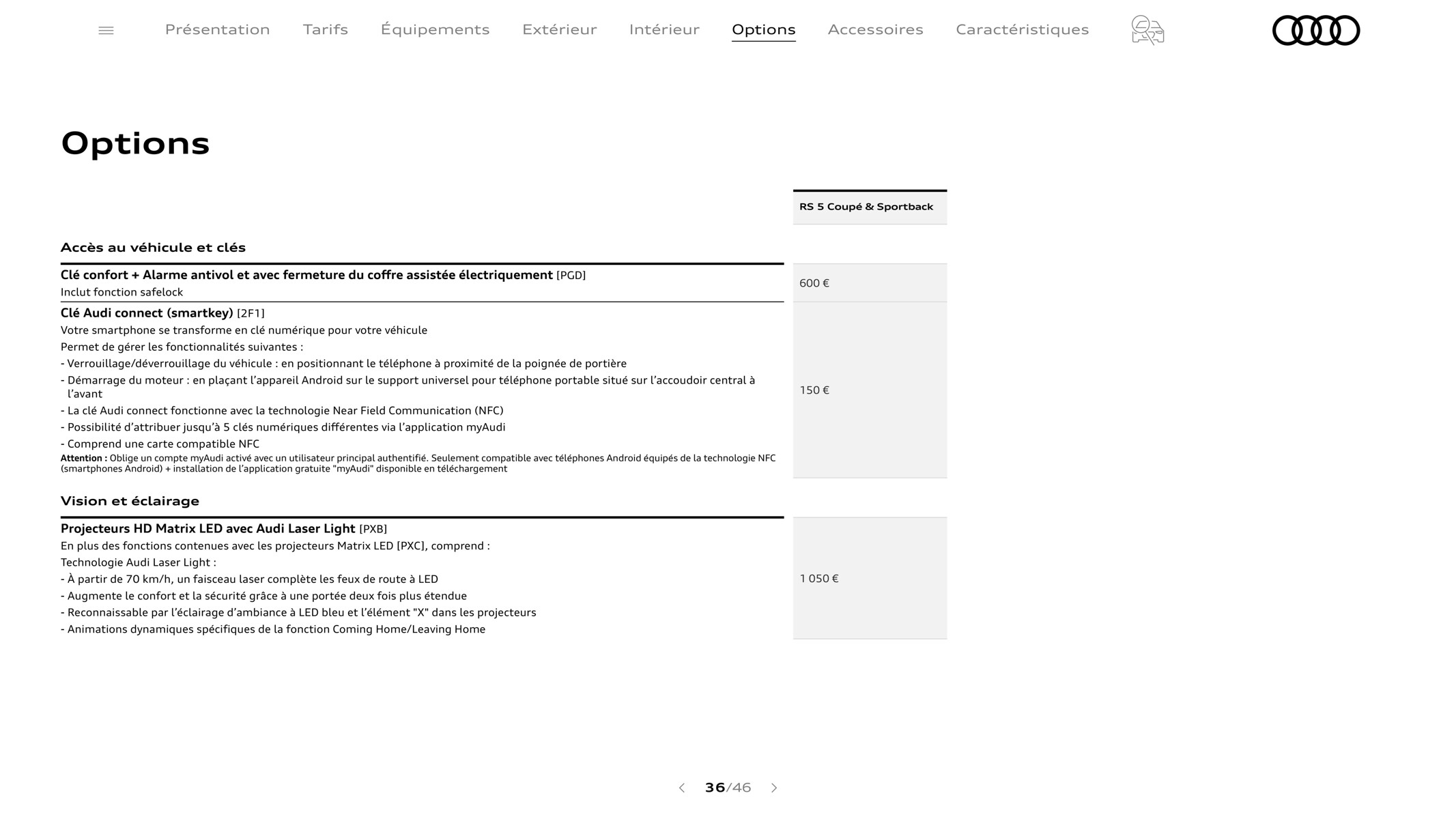 Catalogue RS 5 Coupé, page 00036