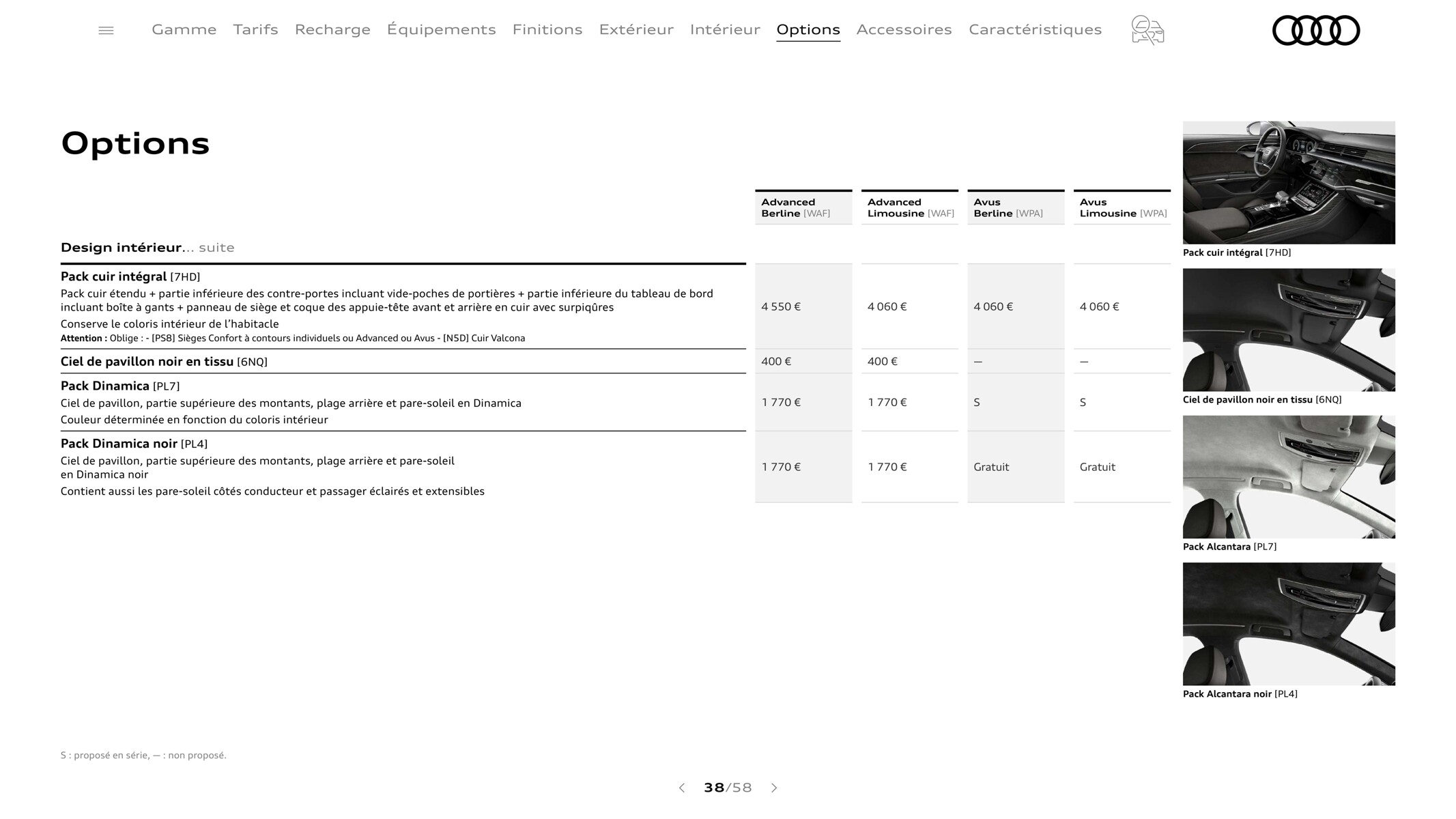 Catalogue A8 TFSI e, page 00038