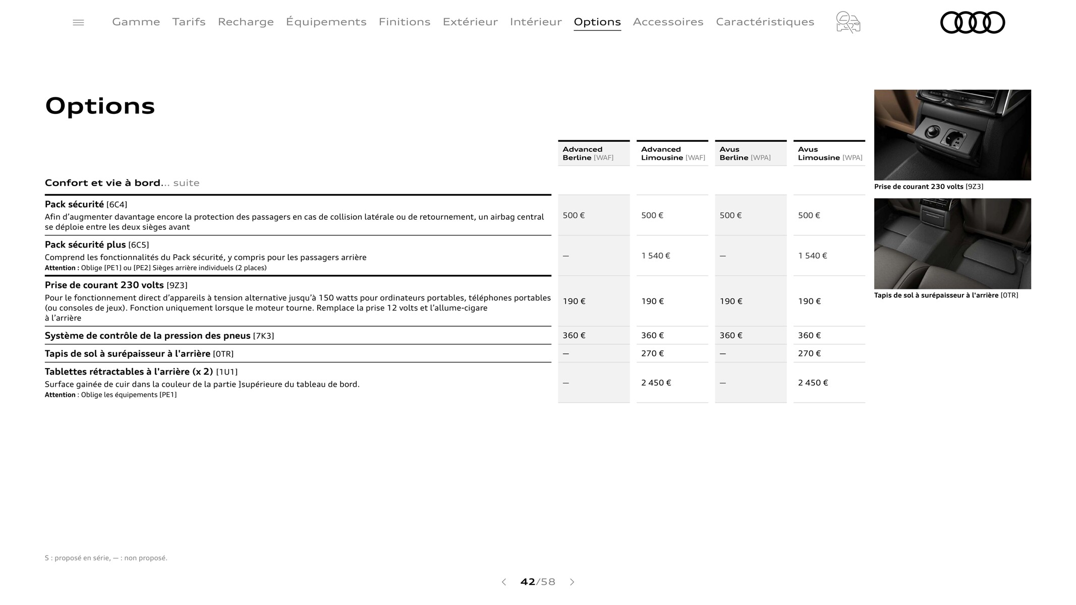 Catalogue A8 TFSI e, page 00042