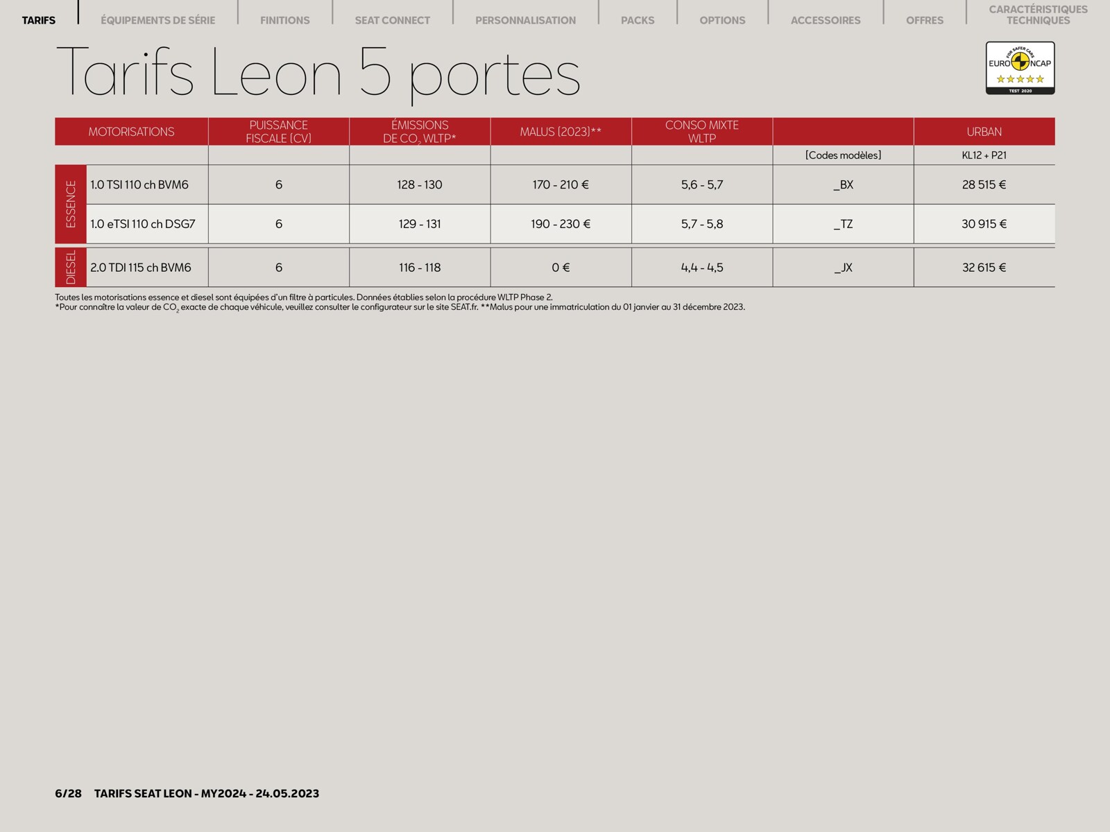 Catalogue SEAT Leon 5 portes, page 00006