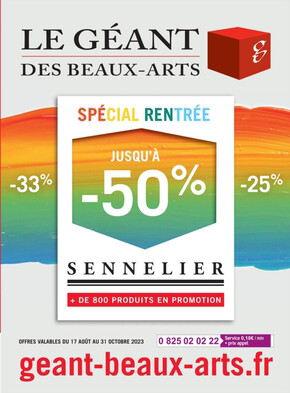 Catalogue Le Géant des Beaux-Arts | Spécial Rentrée Jusqu'à -50% | 15/08/2023 - 31/10/2023