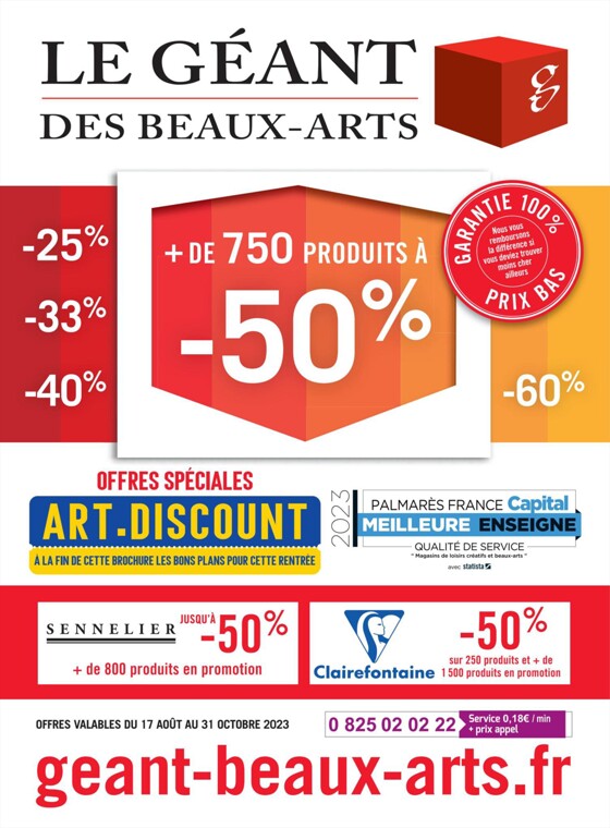 Catalogue Le Géant des Beaux-Arts | + de 750 Produits À -50% | 15/08/2023 - 31/10/2023