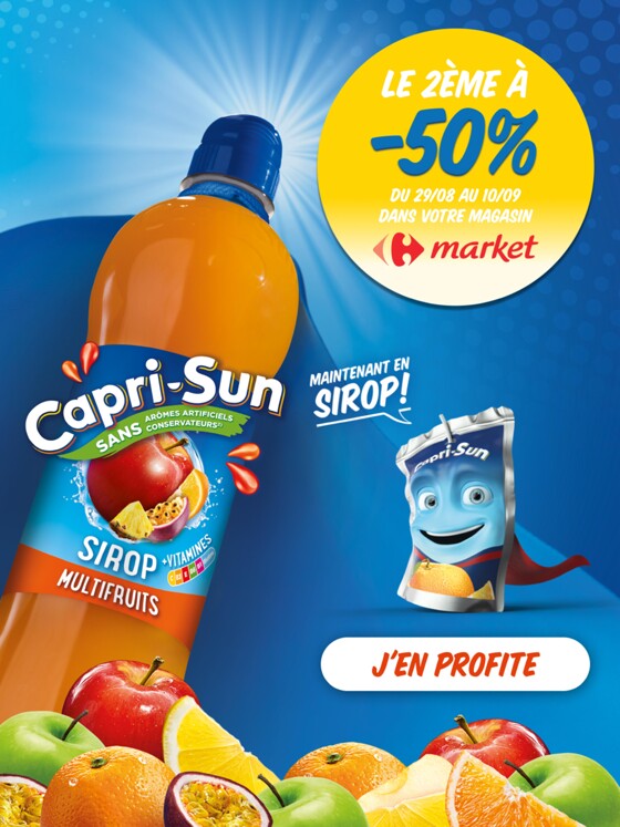 Capri-Sun : le 2ème à -50% dans votre magasin Carrefour Market