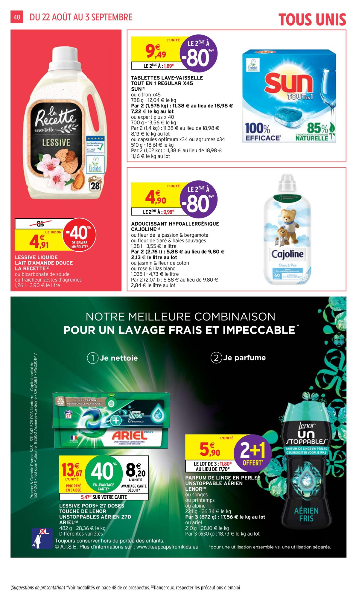 Catalogue 50 % en bons d’achat sur toutes les conserves, pâtes, riz & sauces, page 00040