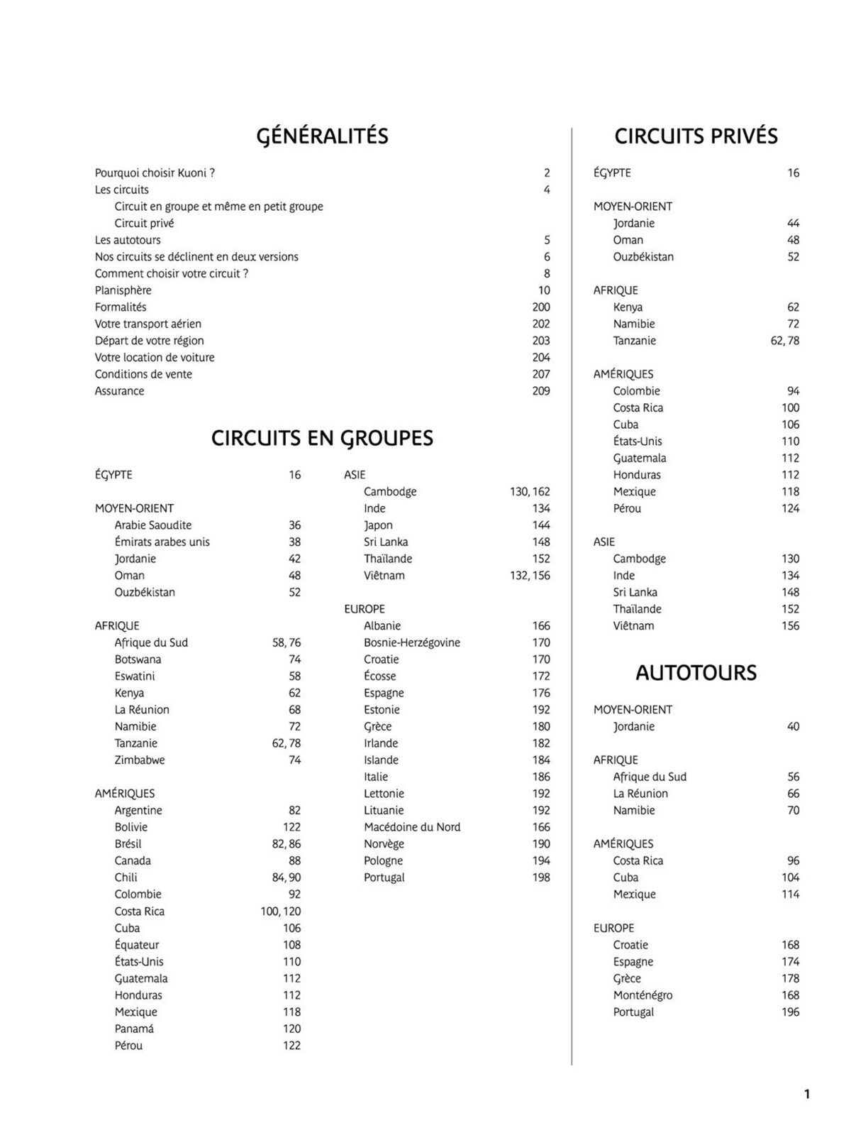 Catalogue Circuits et Autotours 2024, page 00003