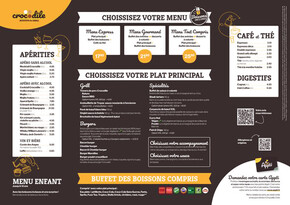 Promos de Restaurants | Menu Semaine sur Crocodile | 24/08/2023 - 29/10/2023