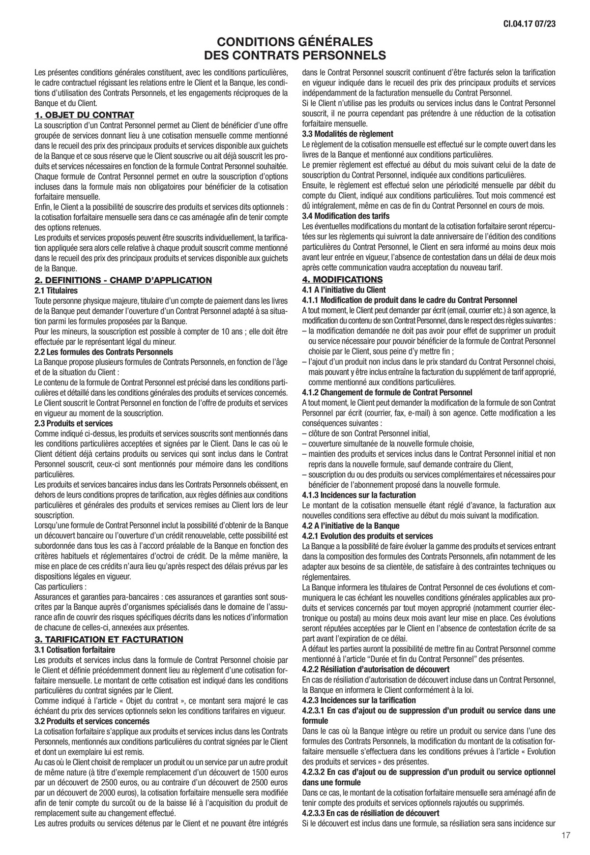 Catalogue Conditions générales Particuliers, page 00019