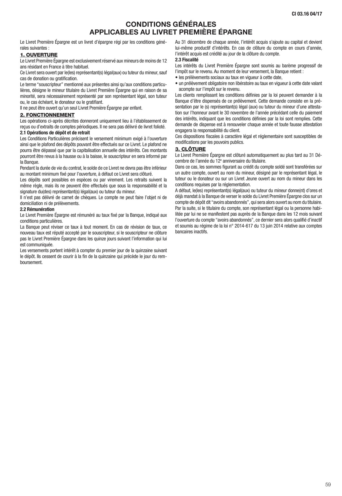 Catalogue Conditions générales Particuliers, page 00061
