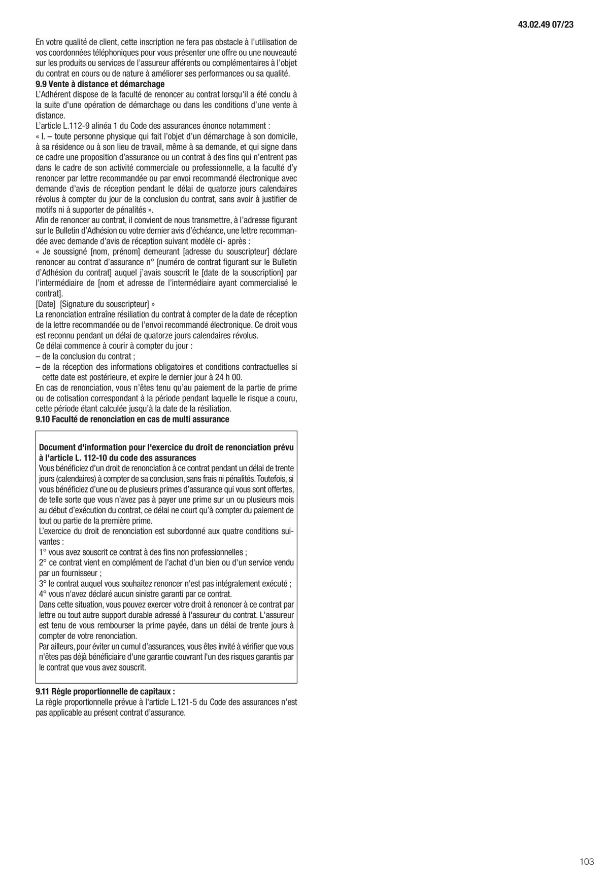 Catalogue Conditions générales Particuliers, page 00105