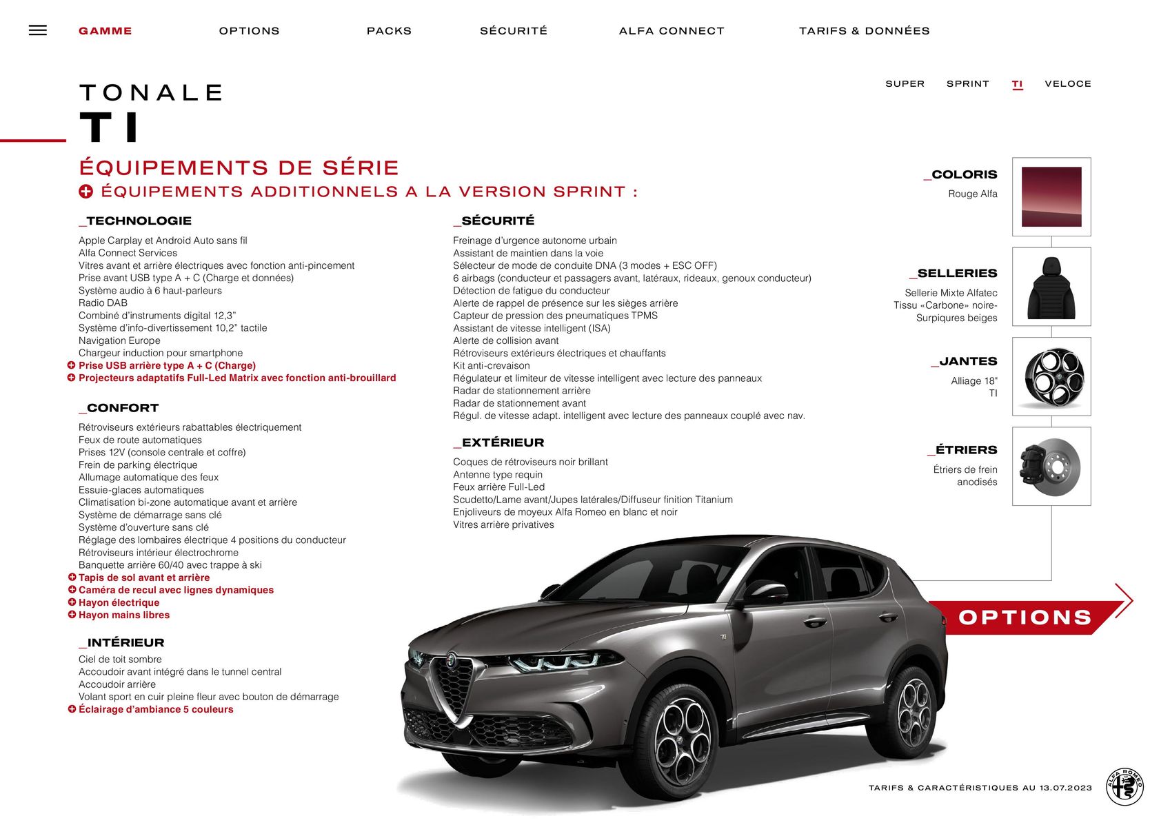 Catalogue Alfa Romeo Tonale, page 00010
