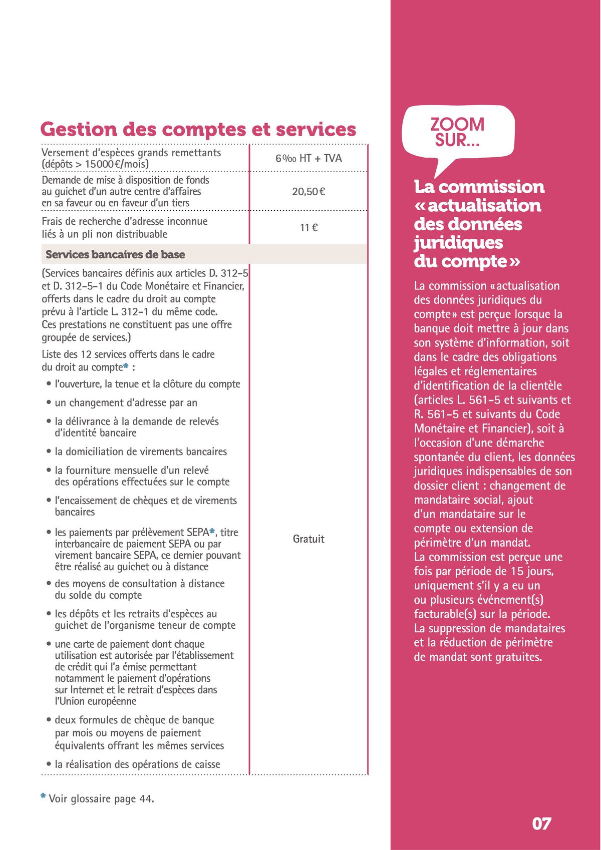 Catalogue Credit Cooperatif Guide tarifs bancaires 2023, page 00007
