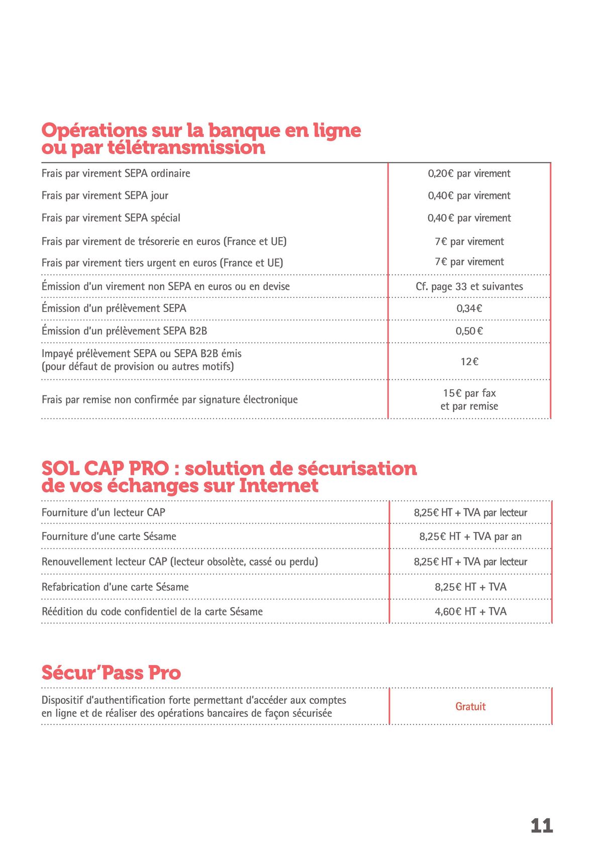 Catalogue Credit Cooperatif Guide tarifs bancaires 2023, page 00011