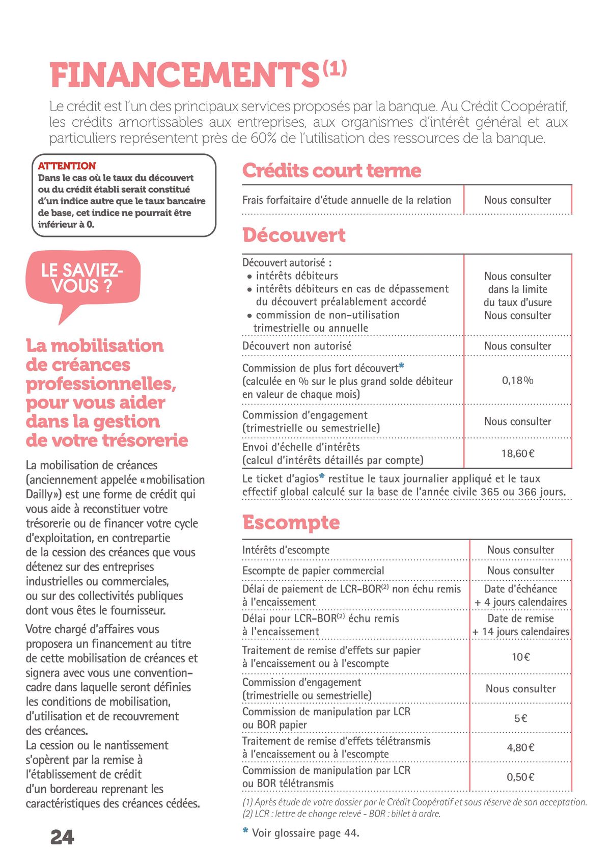 Catalogue Credit Cooperatif Guide tarifs bancaires 2023, page 00024