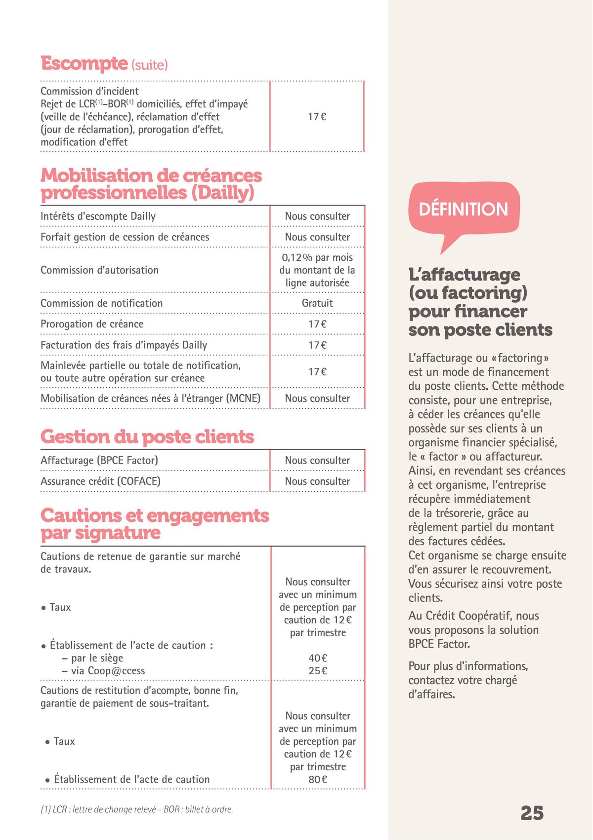 Catalogue Credit Cooperatif Guide tarifs bancaires 2023, page 00025