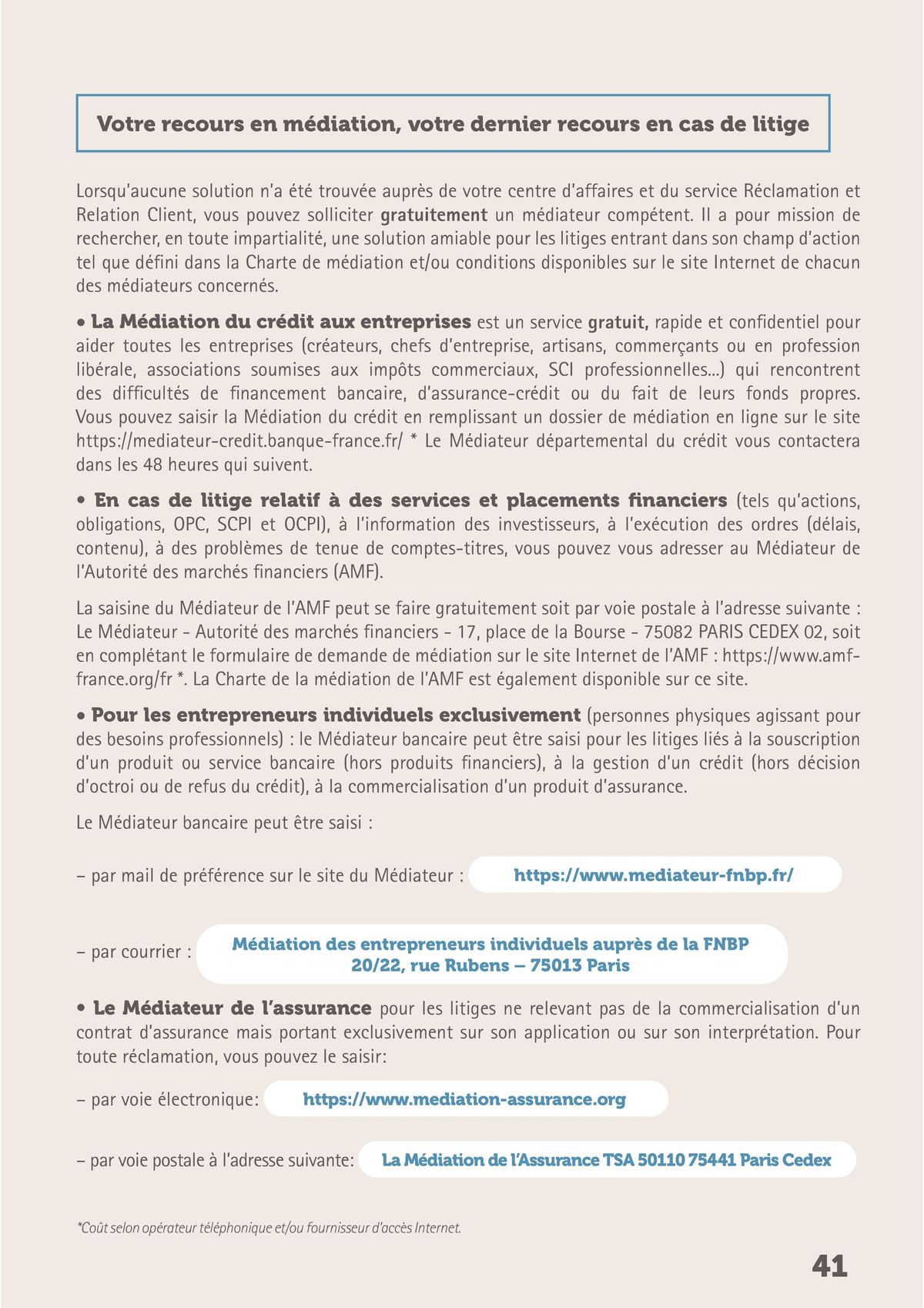 Catalogue Credit Cooperatif Guide tarifs bancaires 2023, page 00041