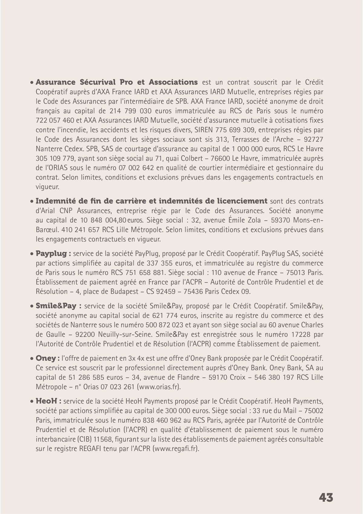 Catalogue Credit Cooperatif Guide tarifs bancaires 2023, page 00043