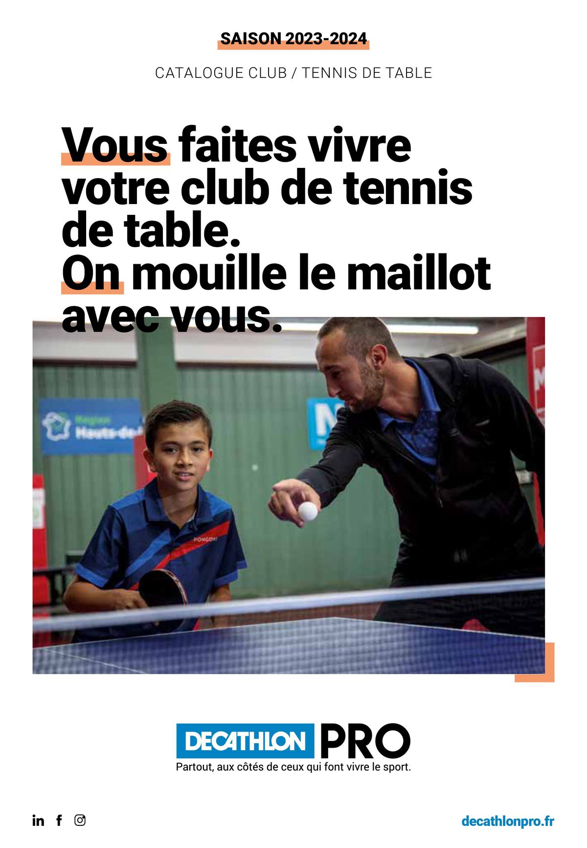 Catalogue Vous faites vivre votre club de tennis de table. On mouille le maillot avec vous, page 00001