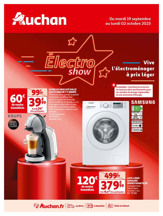 Catalogue Auchan à Marseille | Vive l'électroménager à prix léger ! | 19/09/2023 - 02/10/2023