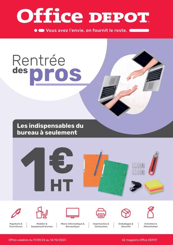 Catalogue Office Depot | Rentrée des pros | 13/09/2023 - 14/10/2023