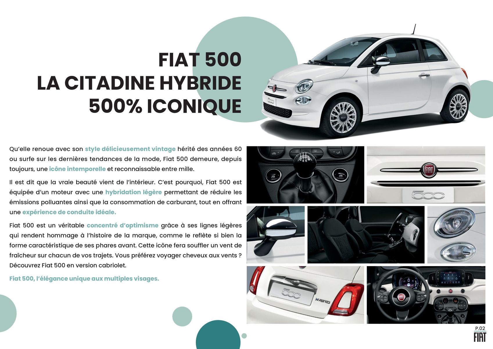 Catalogue FIAT 500 LA CITADINE HYBRIDE 500% ICONIQUE, page 00002