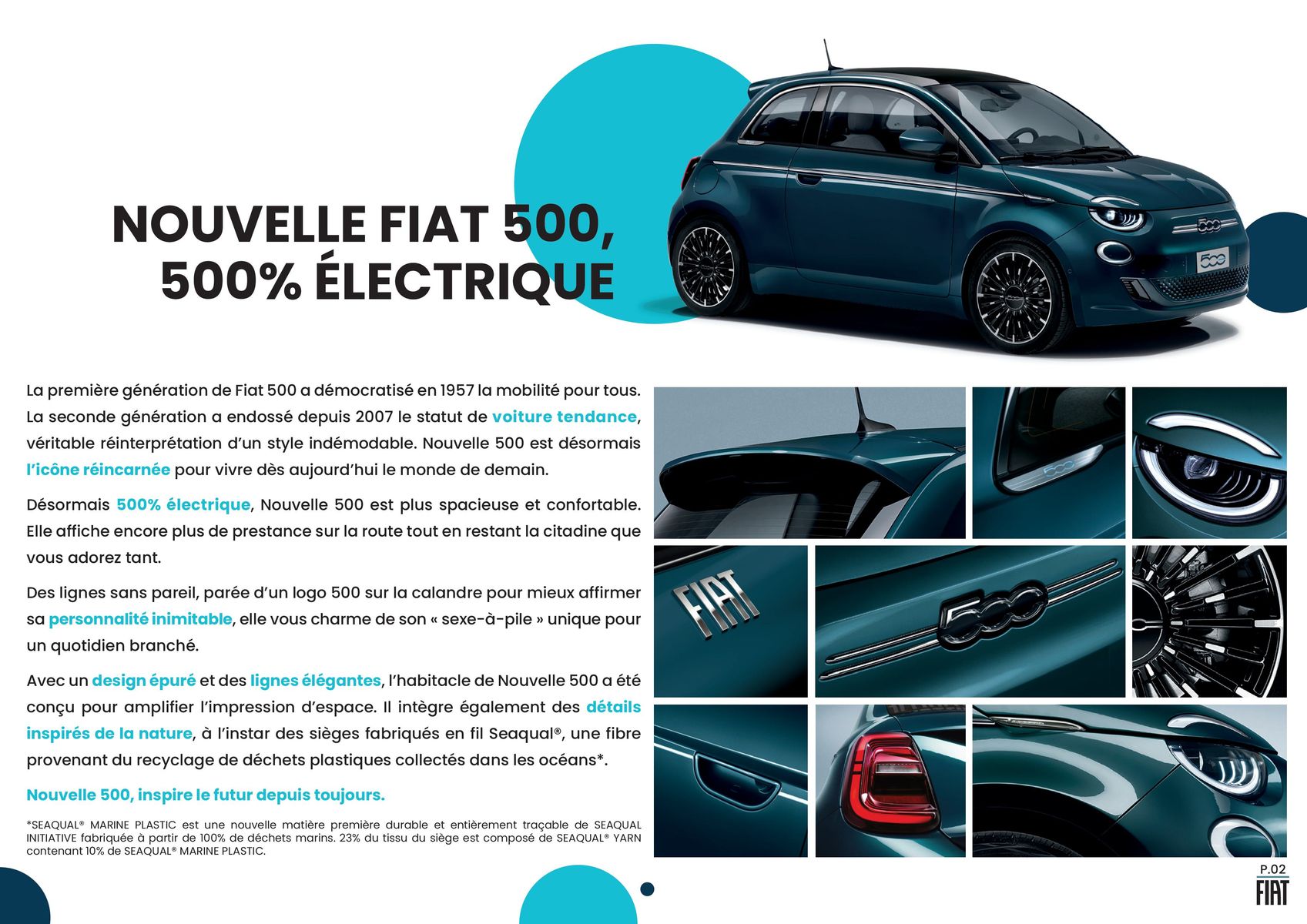 Catalogue NOUVELLE FIAT 500, 500% ÉLECTRIQUE, page 00002