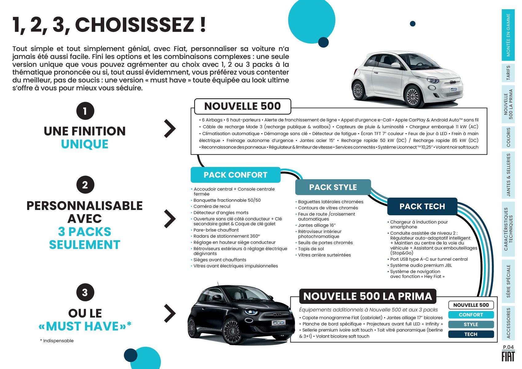 Catalogue NOUVELLE FIAT 500, 500% ÉLECTRIQUE, page 00004