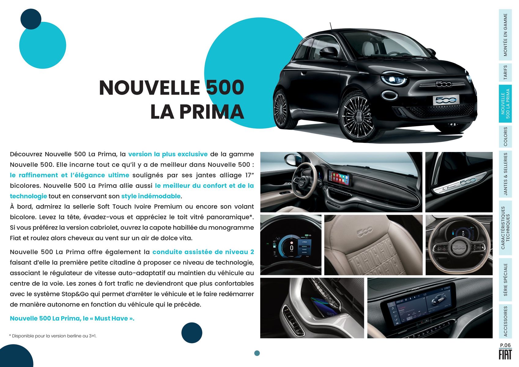 Catalogue NOUVELLE FIAT 500, 500% ÉLECTRIQUE, page 00006