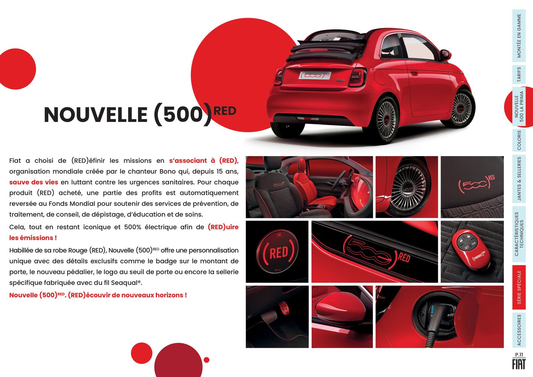 Catalogue NOUVELLE FIAT 500, 500% ÉLECTRIQUE, page 00011