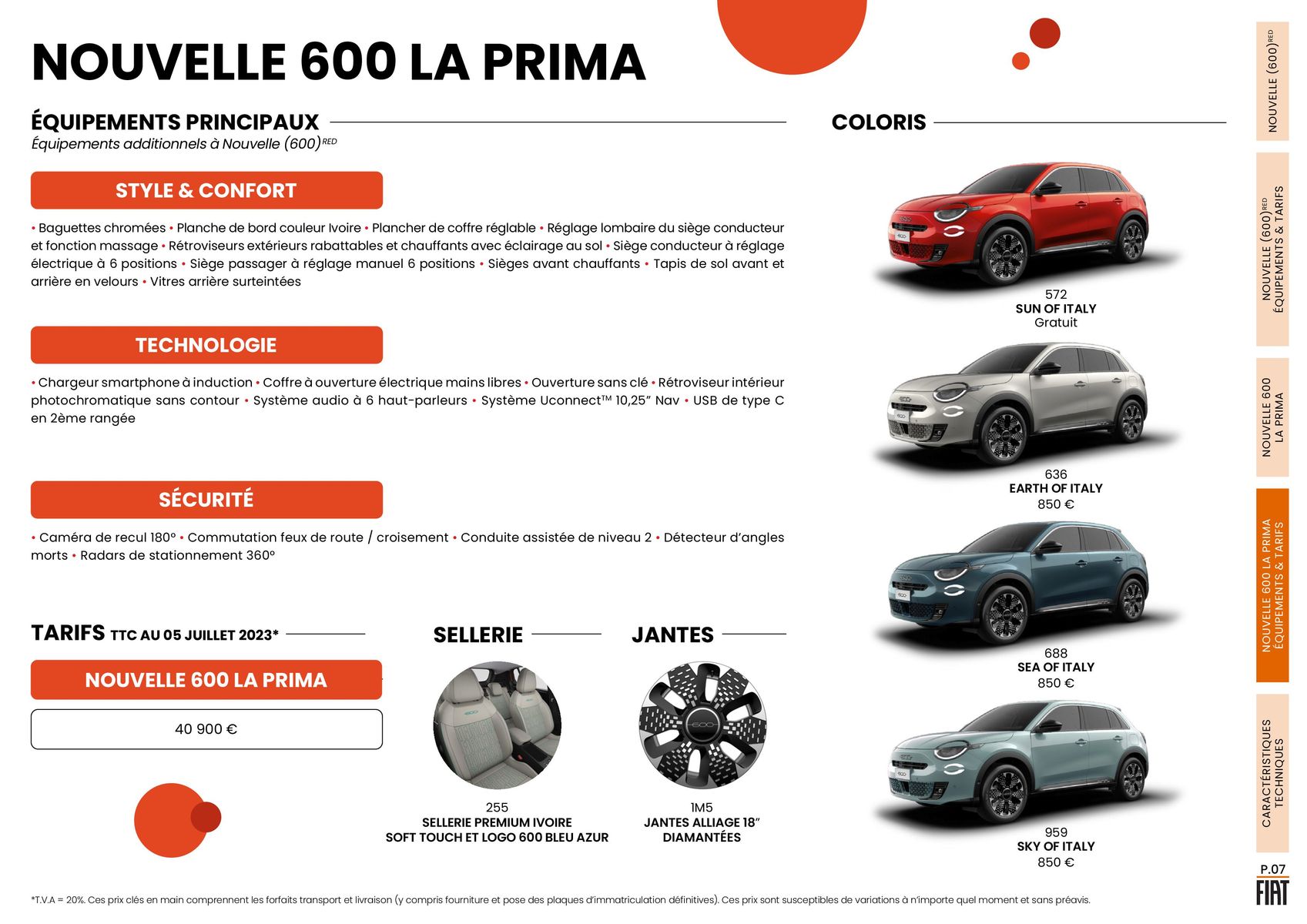 Catalogue NOUVELLE FIAT 600 POUR TOUTE LA FAMILLE, page 00007