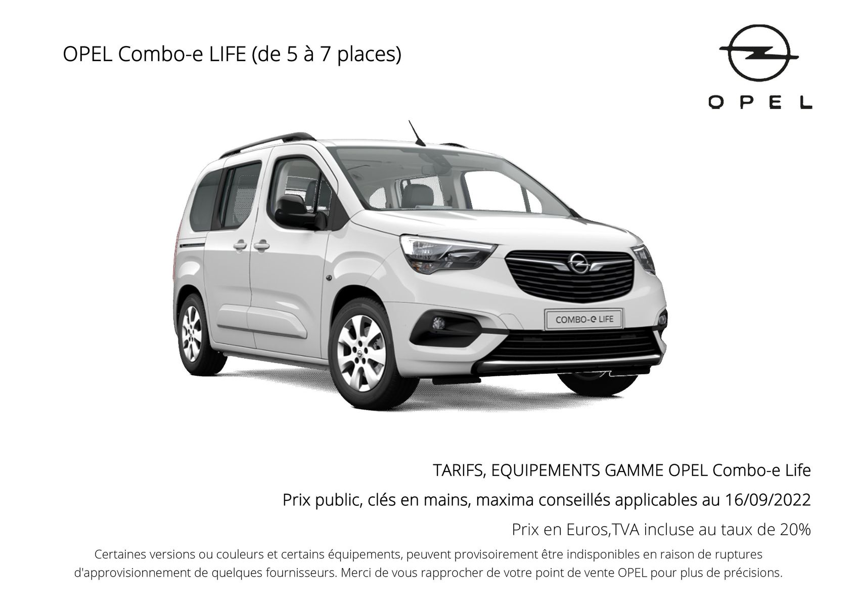 Catalogue Opel Combo Life, page 00001