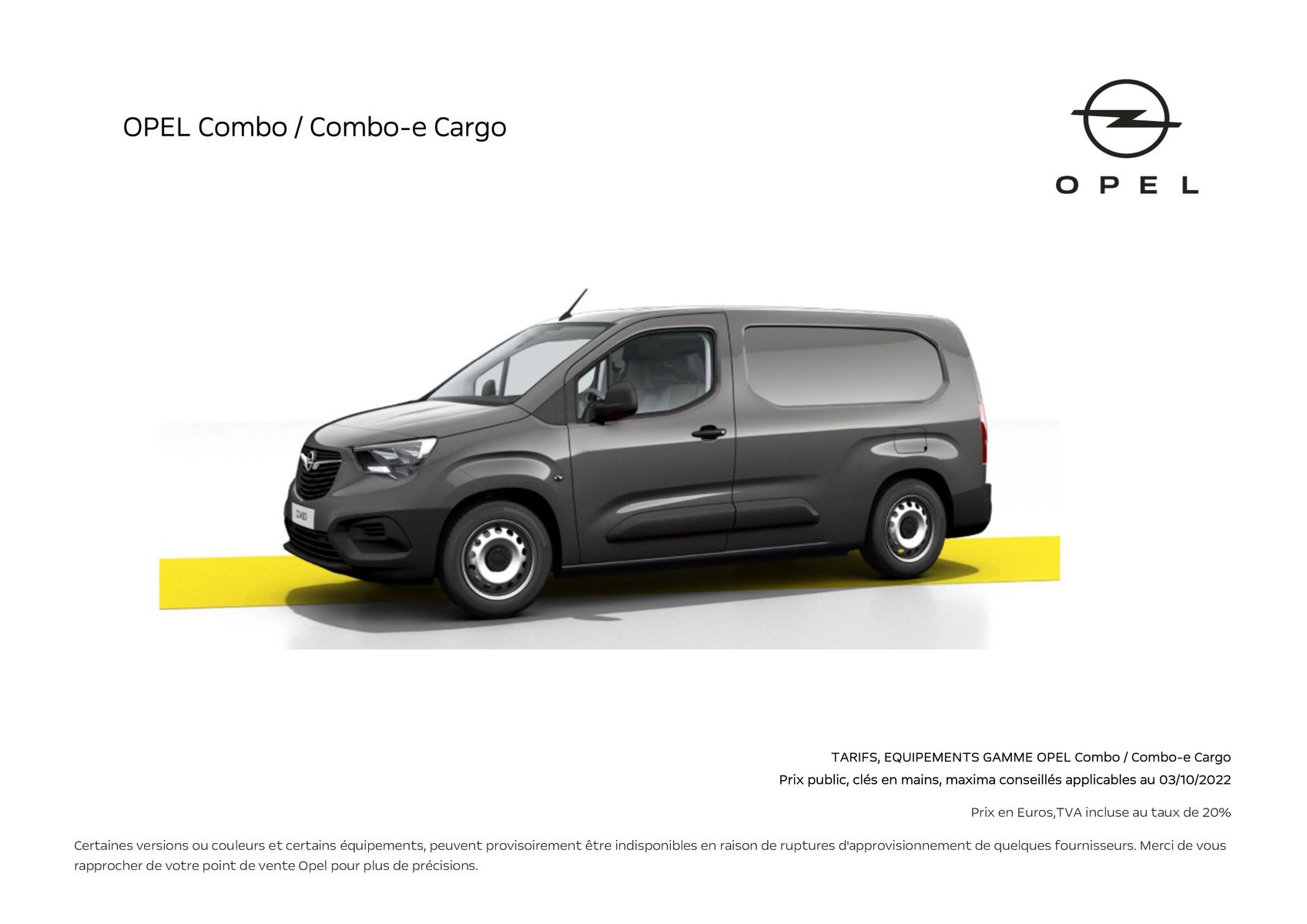 Catalogue Opel Combo-e Cargo, page 00001