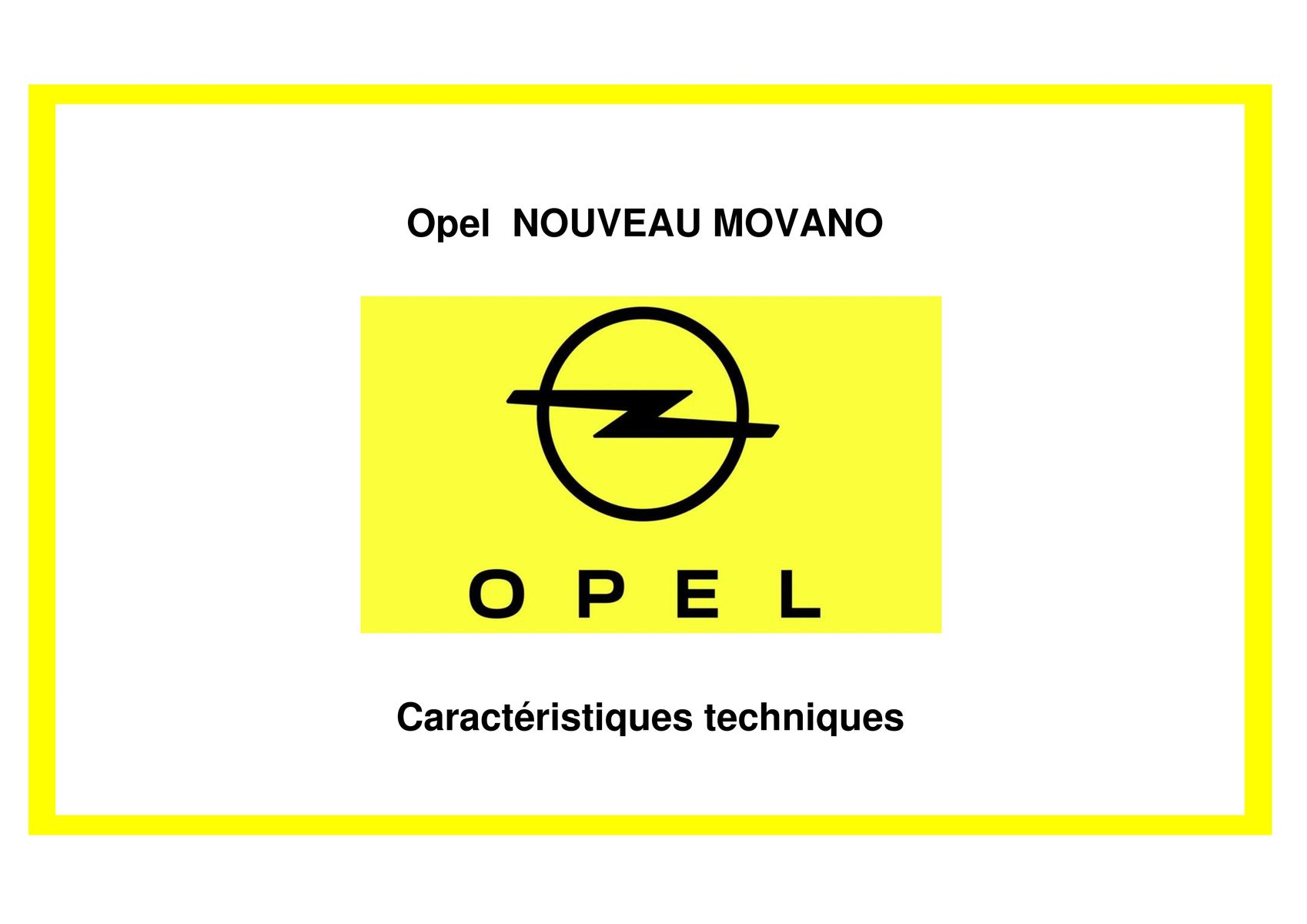 Catalogue Opel Nouveau Movano, page 00001