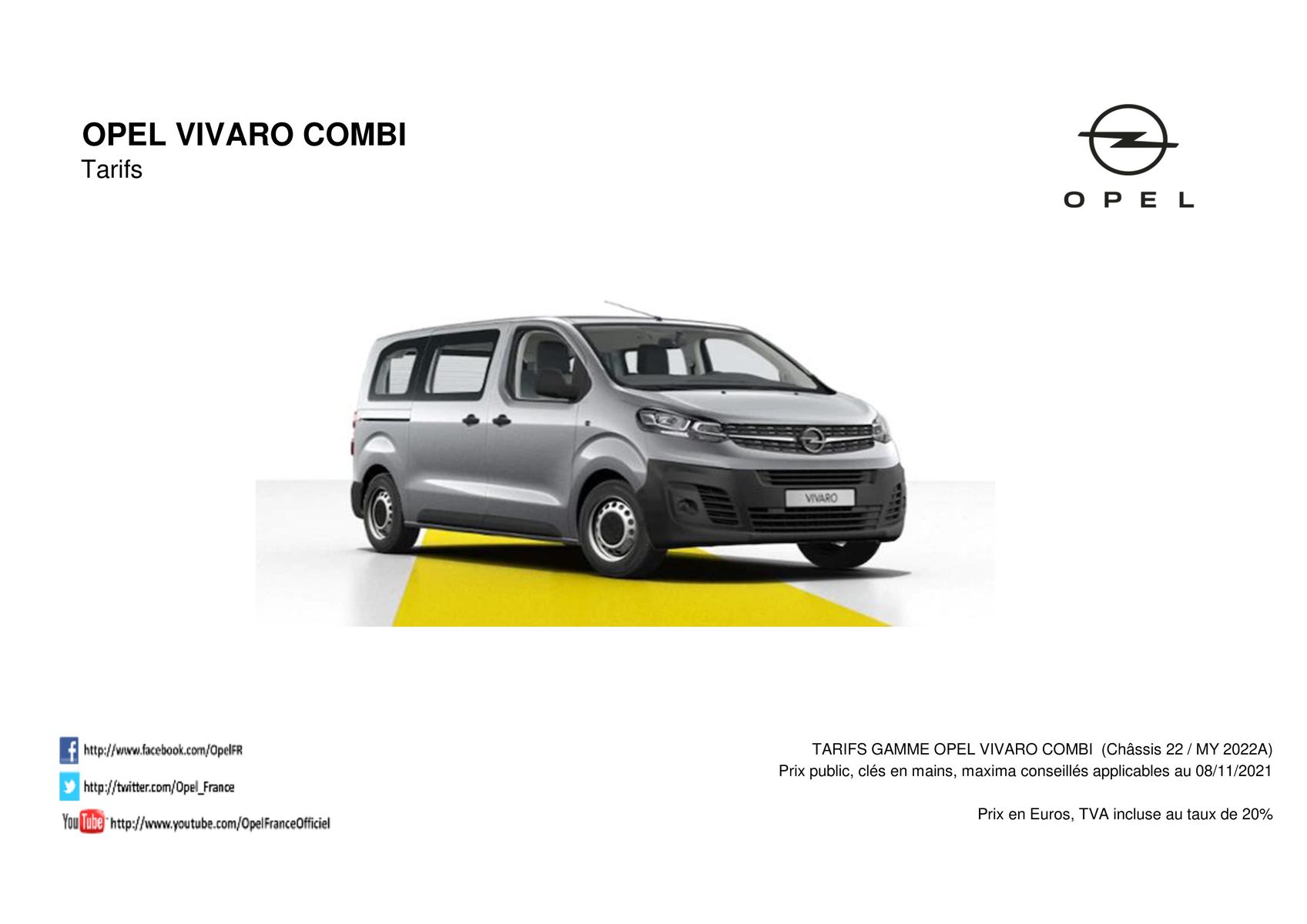 Catalogue Opel Vivaro Combi-, page 00001