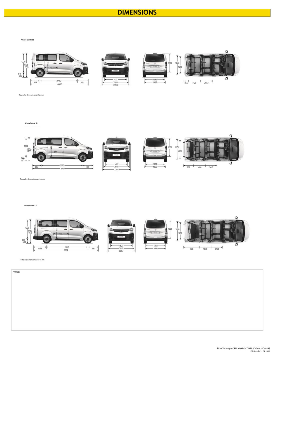 Catalogue Opel Vivaro Combi, page 00003