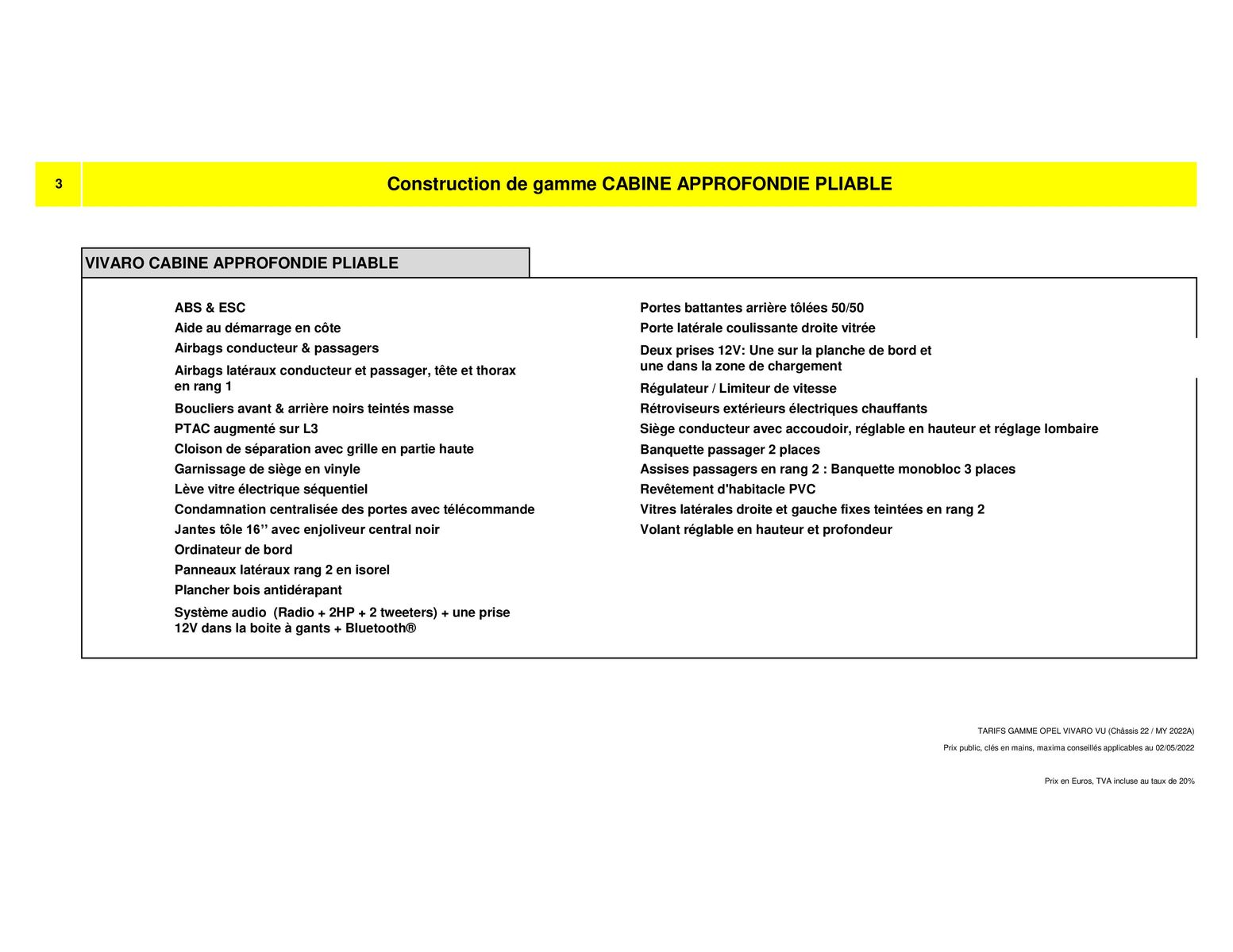 Catalogue Opel Vivaro Fourgon2, page 00004